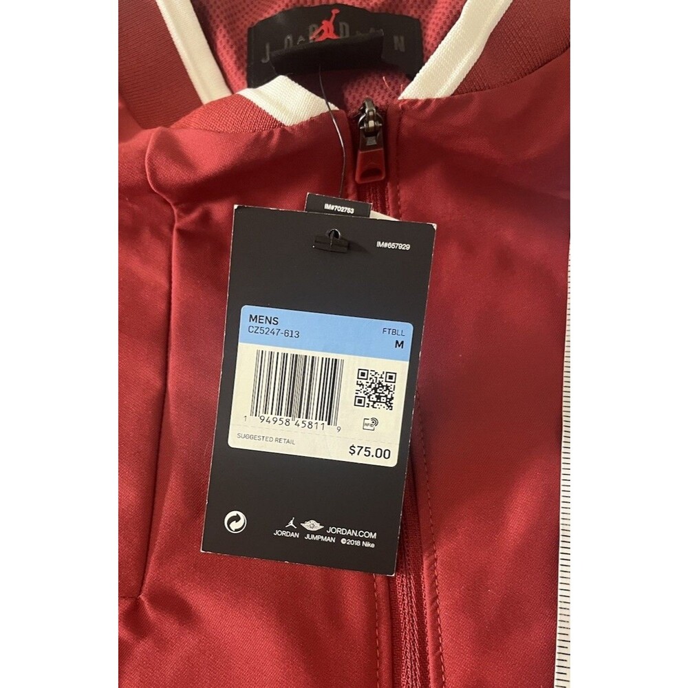 NWT Oklahoma Sooners Jordan Half Zip Pullover M Red NCAA Batters Jacket Warm Up - Picture 15 of 16